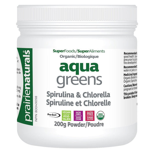 Organic Aqua Greens - Organic Spirulina & Chlorella Blend (Powder)